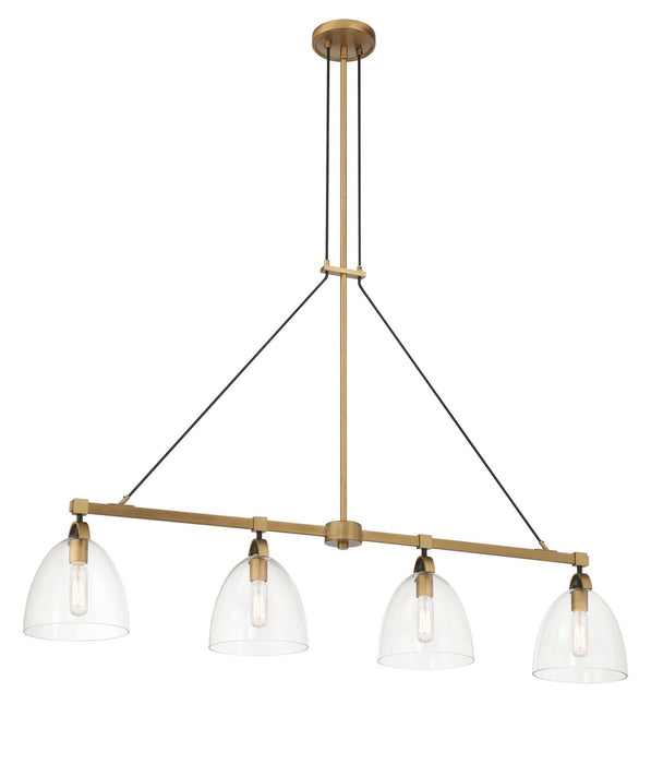 Minka-Lavery 5717-876 Four Light Island Pendant, Legacy Brass & Matte Coal