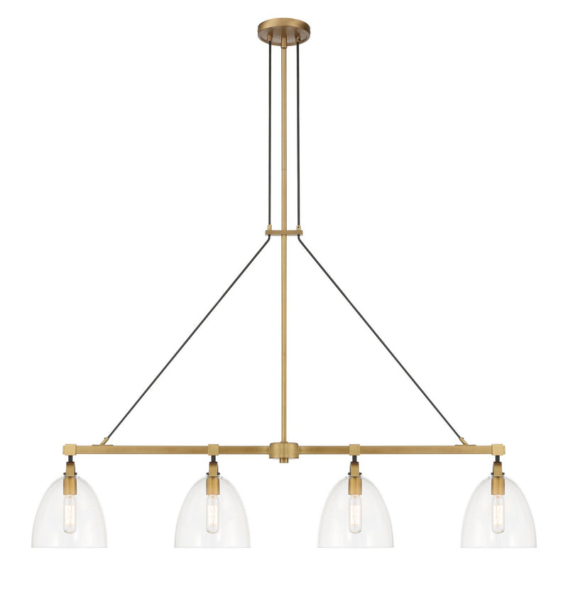 Minka-Lavery 5717-876 Four Light Island Pendant, Legacy Brass & Matte Coal