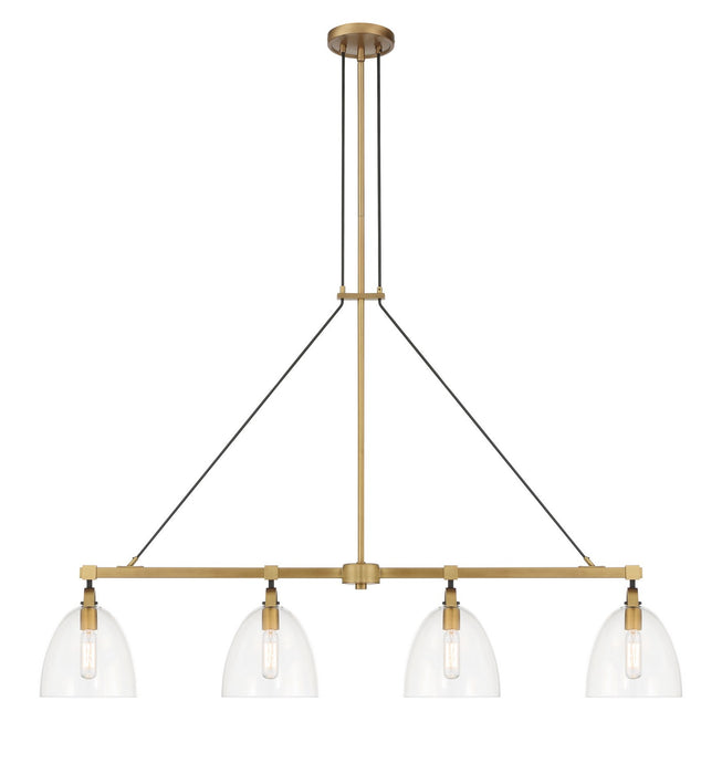 Minka-Lavery 5717-876 Four Light Island Pendant, Legacy Brass & Matte Coal