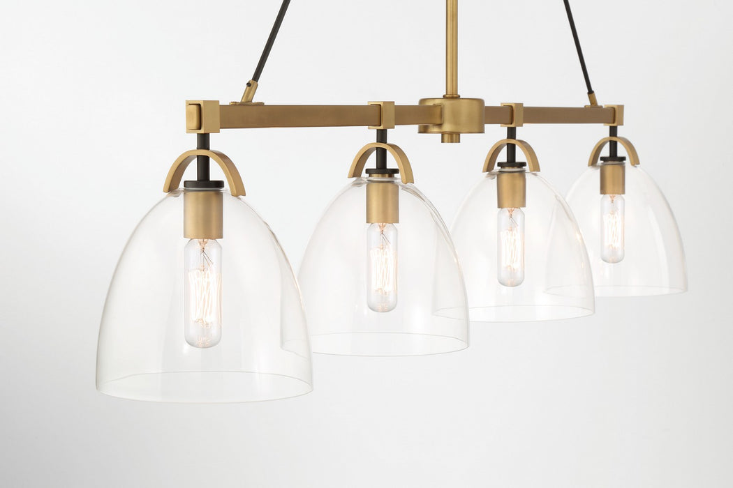 Minka-Lavery 5717-876 Four Light Island Pendant, Legacy Brass & Matte Coal