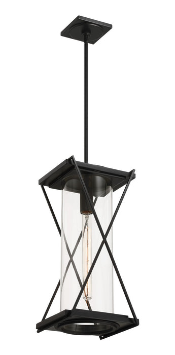 Minka-Lavery 77604-899 One Light Outdoor Pendant, Dark Matte Black