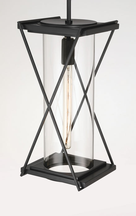 Minka-Lavery 77604-899 One Light Outdoor Pendant, Dark Matte Black