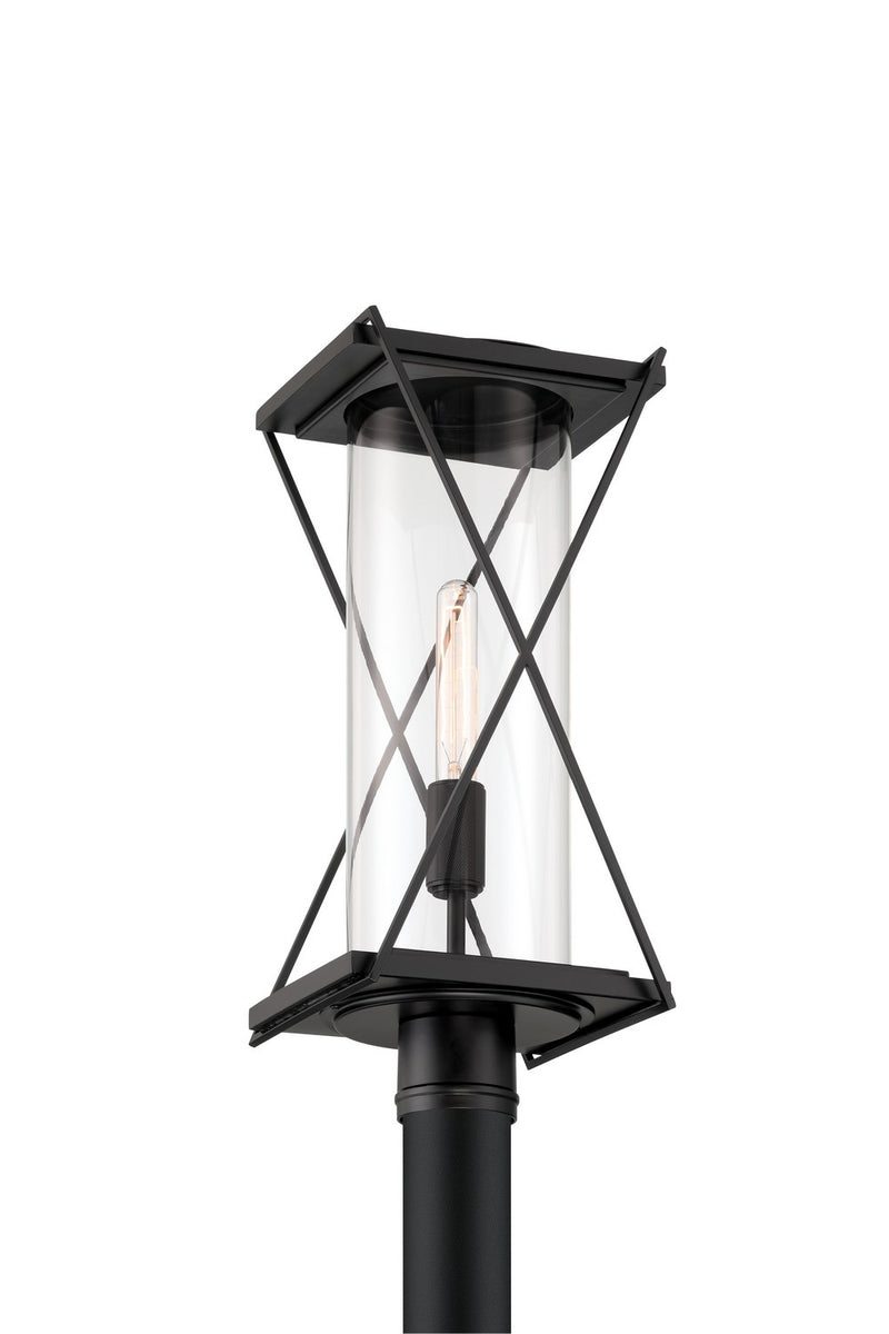 Minka-Lavery 77605-899 One Light Outdoor Post Mount, Dark Matte Black