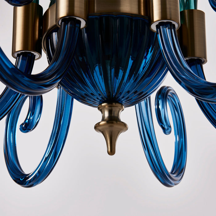 Allegri 043670-044-GLMULTI Six Light Chandelier, Winter Brass