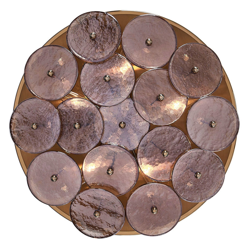 Kalco 521545PWB Five Light Flush Mount, Polished Winter Brass