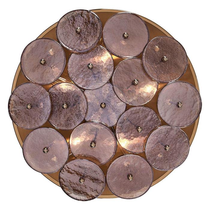 Kalco 521545PWB Five Light Flush Mount, Polished Winter Brass