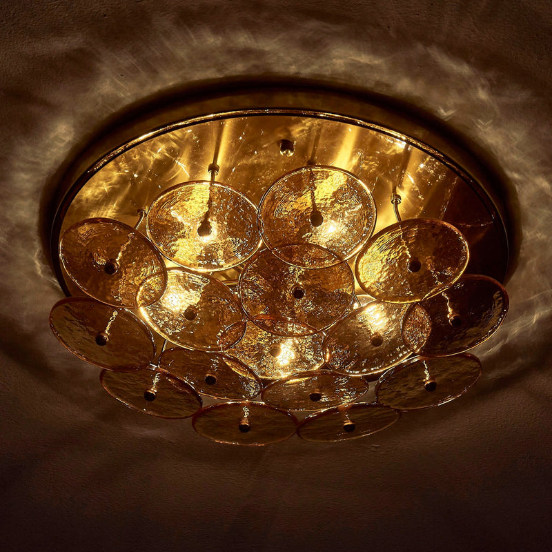 Kalco 521545PWB Five Light Flush Mount, Polished Winter Brass