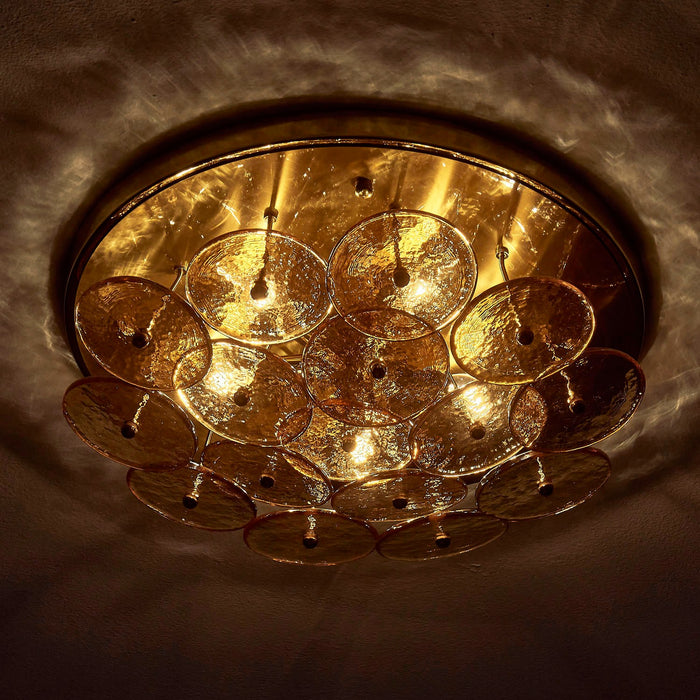 Kalco 521545PWB Five Light Flush Mount, Polished Winter Brass