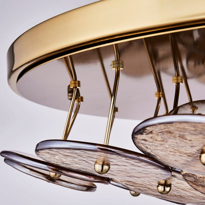 Kalco 521555PWB Five Light Pendant, Polished Winter Brass