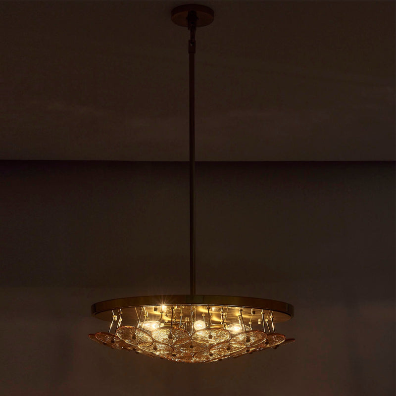 Kalco 521555PWB Five Light Pendant, Polished Winter Brass