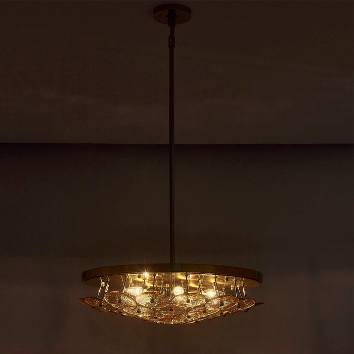 Kalco 521555PWB Five Light Pendant, Polished Winter Brass