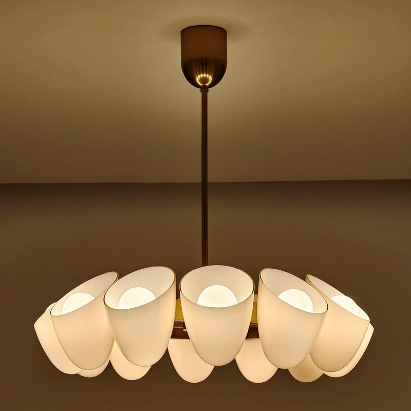 Kalco 524356WB 12 Light Chandelier, Winter Brass
