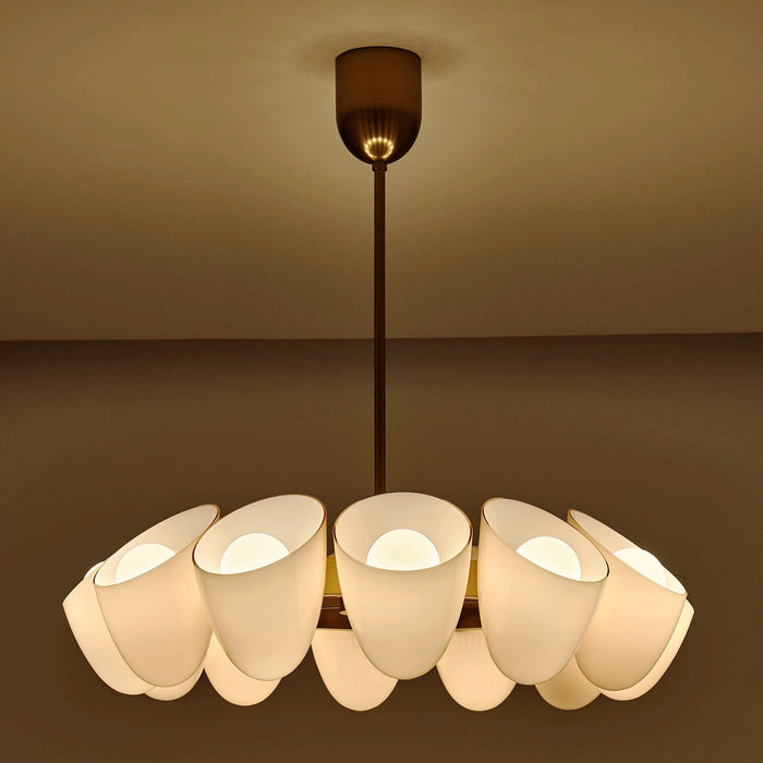 Kalco 524356WB 12 Light Chandelier, Winter Brass