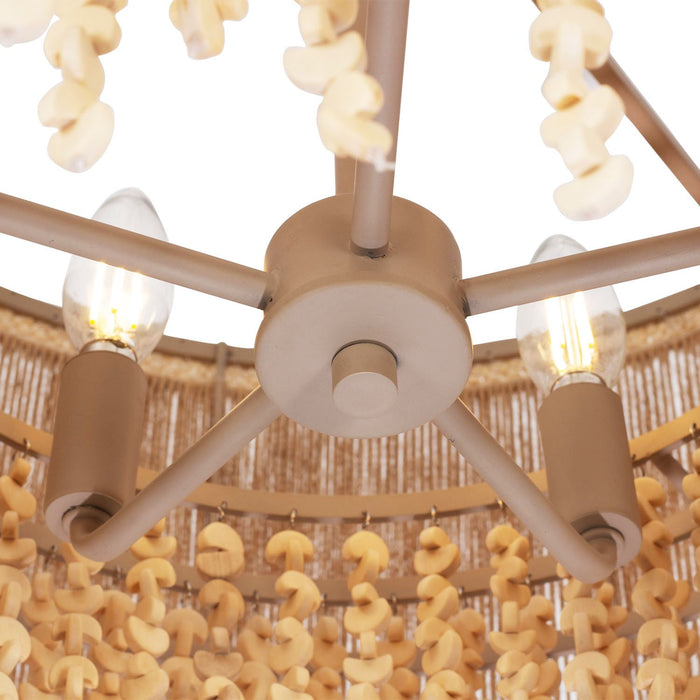 Kalco 524845JT Five Light Semi Flush Mount, Jute