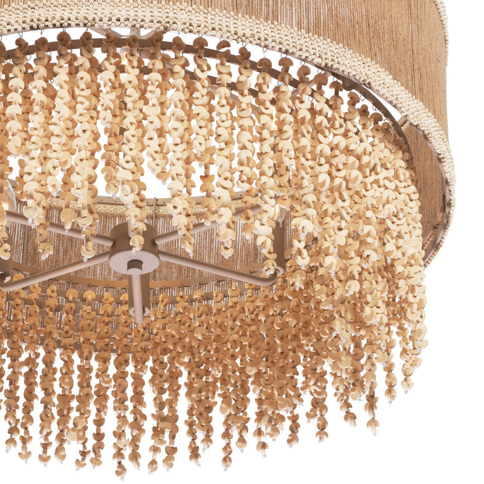 Kalco 524855JT Six Light Pendant, Jute