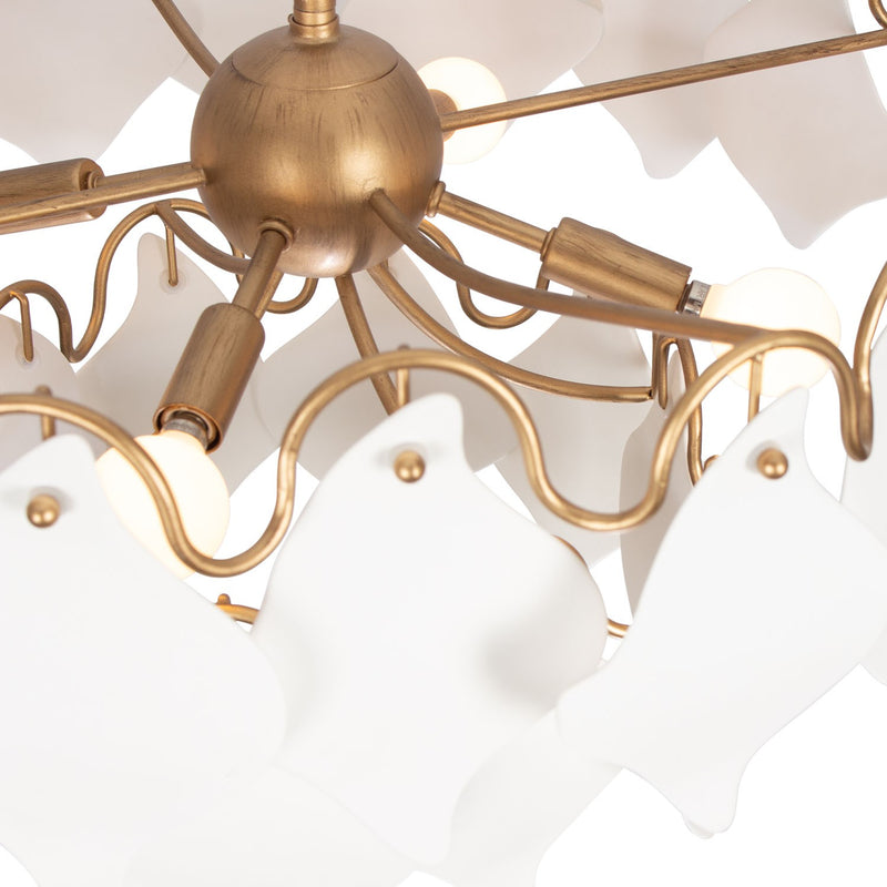 Kalco 525145MG Four Light Semi Flush Mount, Modern Gold