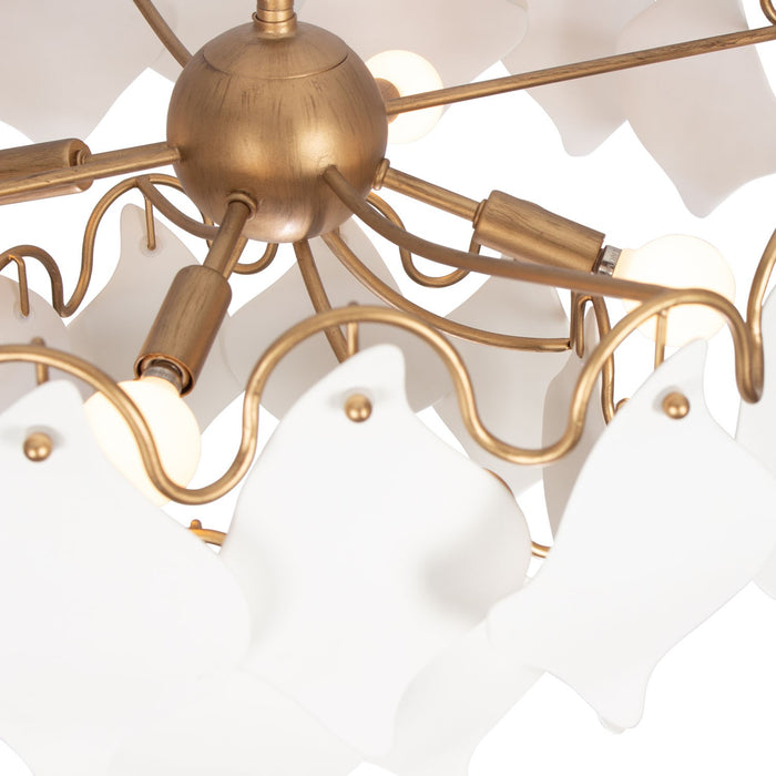 Kalco 525145MG Four Light Semi Flush Mount, Modern Gold
