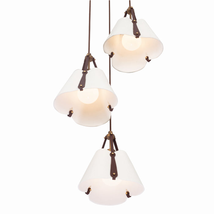 Kalco 525251PAB Three Light Pendant, Pearlized Antique Brass