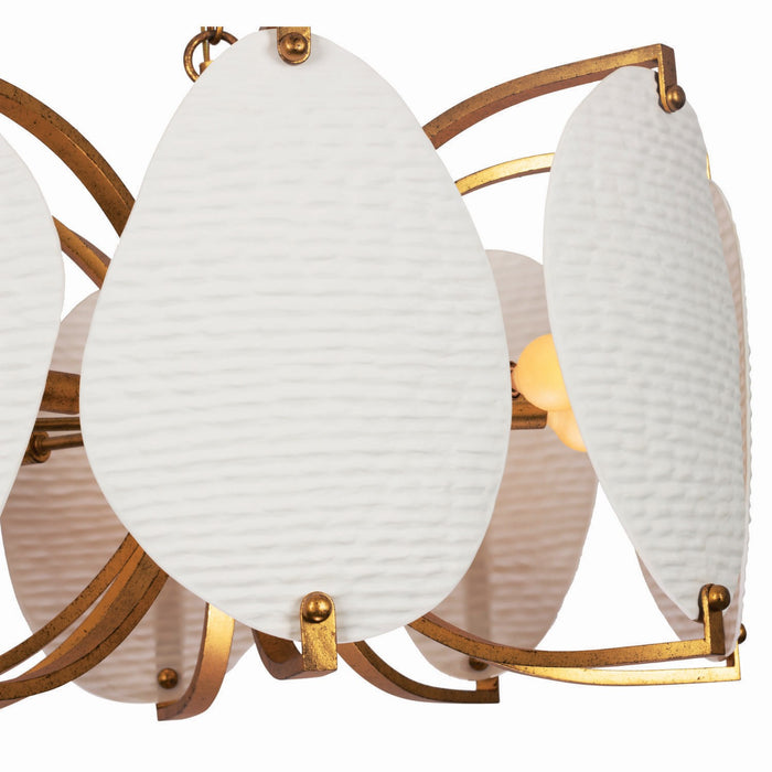 Kalco 525456OL Eight Light Pendant, Oxidized Gold Leaf