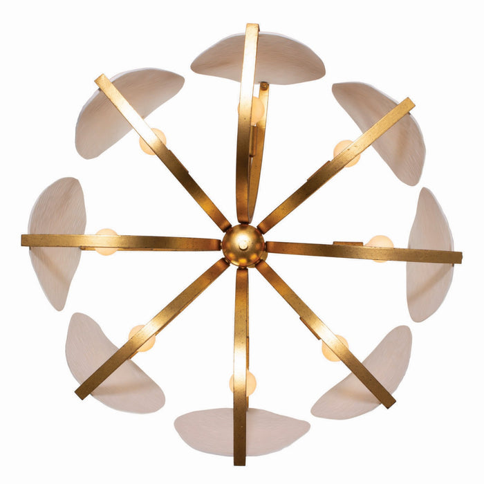 Kalco 525456OL Eight Light Pendant, Oxidized Gold Leaf