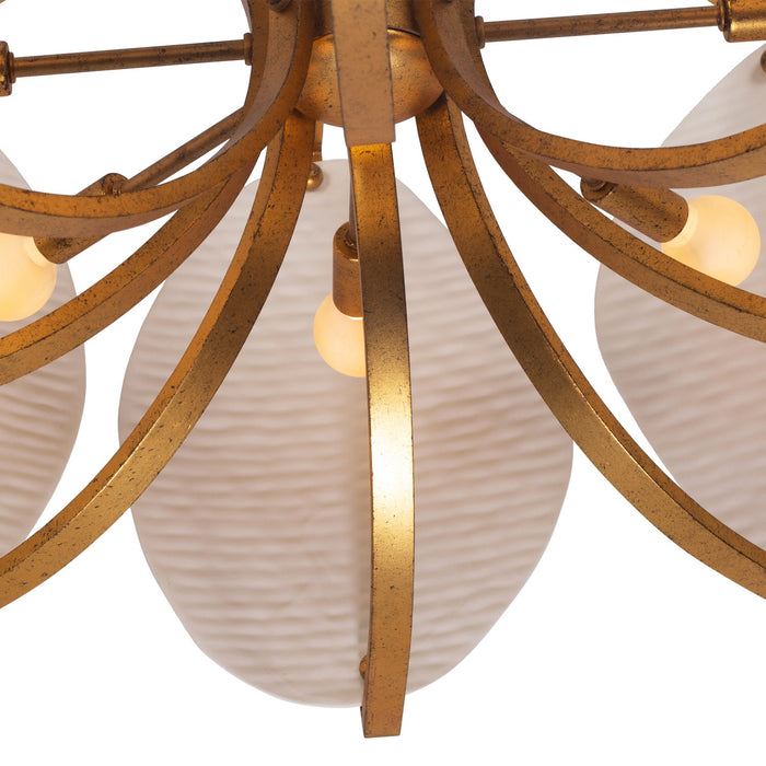 Kalco 525456OL Eight Light Pendant, Oxidized Gold Leaf