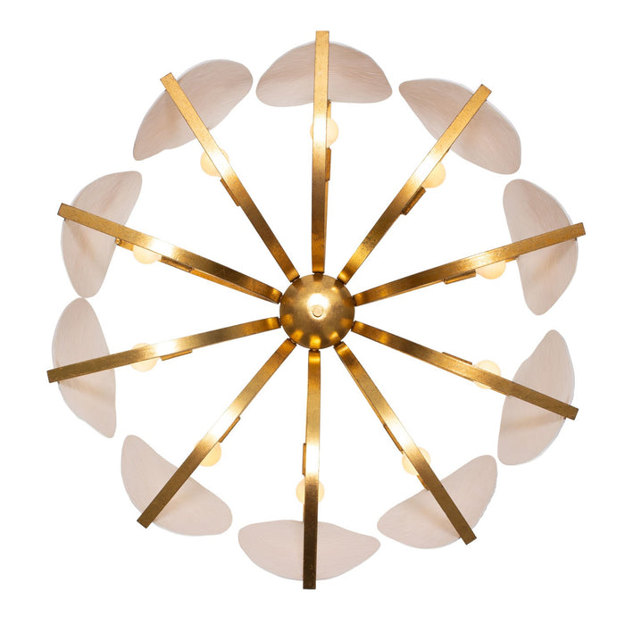 Kalco 525457OL Ten Light Pendant, Oxidized Gold Leaf