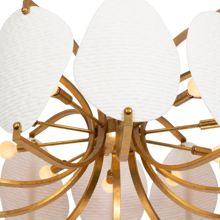 Kalco 525457OL Ten Light Pendant, Oxidized Gold Leaf