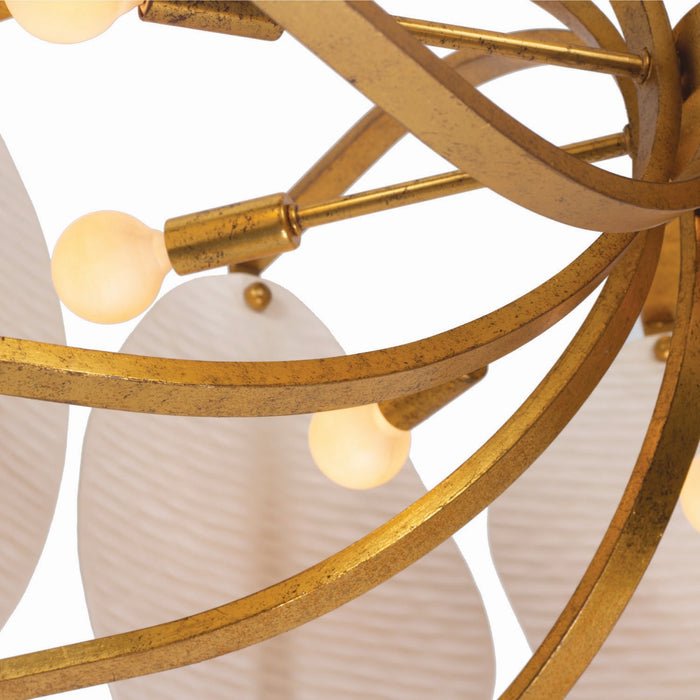 Kalco 525457OL Ten Light Pendant, Oxidized Gold Leaf