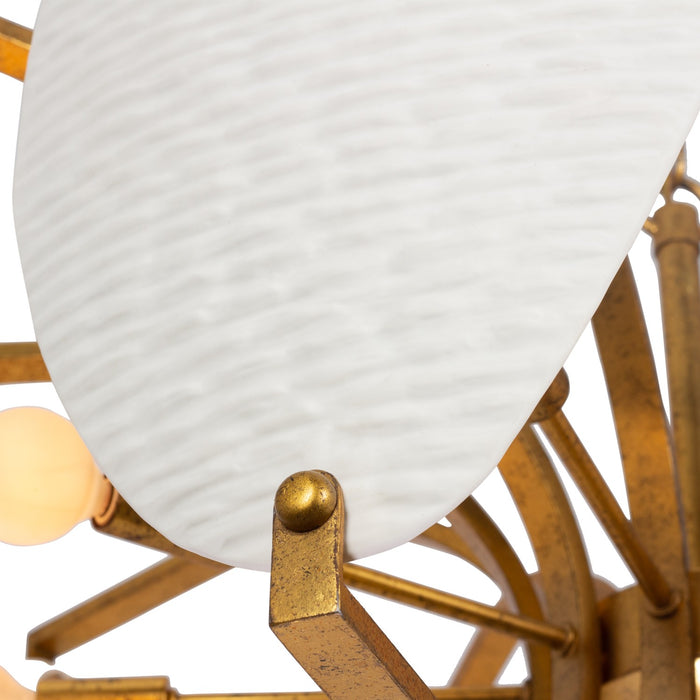 Kalco 525457OL Ten Light Pendant, Oxidized Gold Leaf