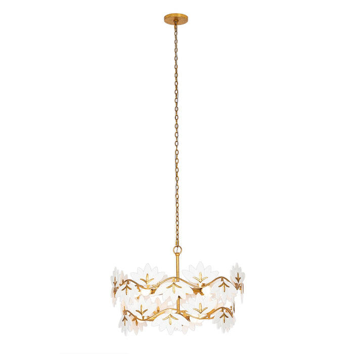 Kalco 525656OL 11 Light Chandelier, Oxidized Gold Leaf
