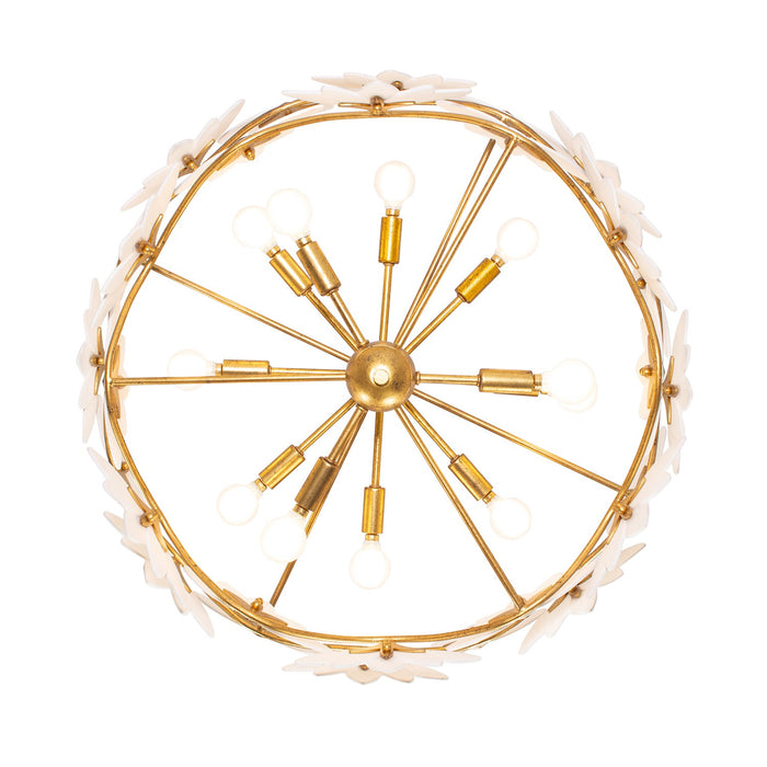 Kalco 525656OL 11 Light Chandelier, Oxidized Gold Leaf