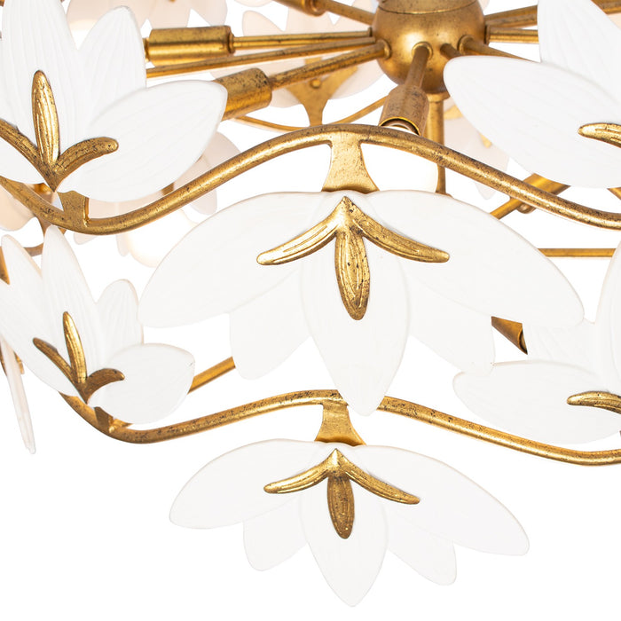 Kalco 525656OL 11 Light Chandelier, Oxidized Gold Leaf