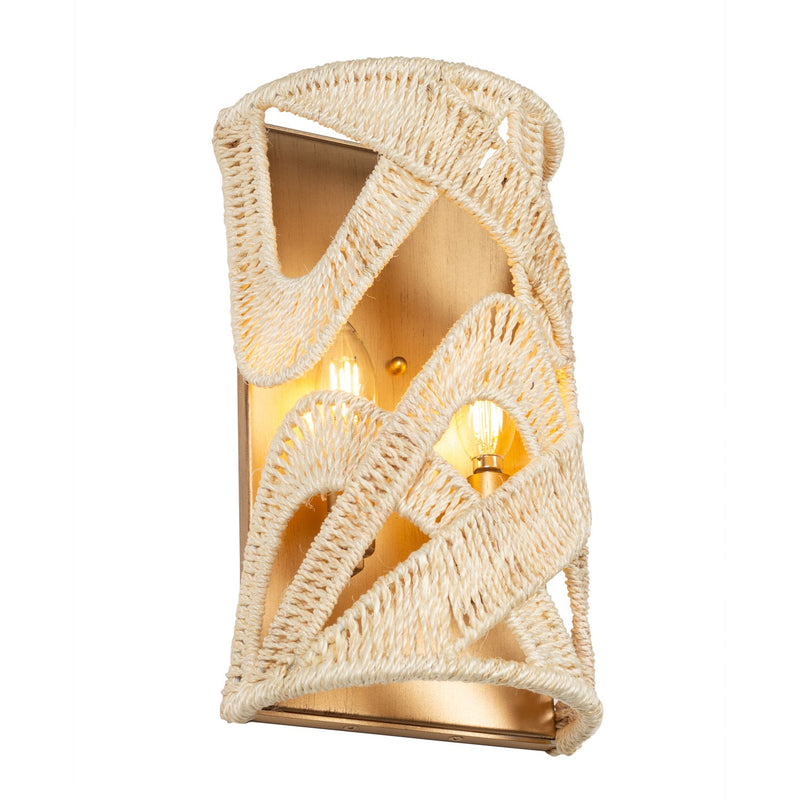 Kalco 525721MGW Two Light Wall Sconce, Modern Gold And White