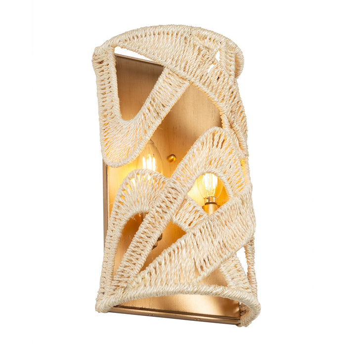 Kalco 525721MGW Two Light Wall Sconce, Modern Gold And White