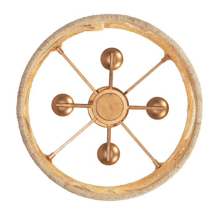 Kalco 525745MGW Four Light Semi Flush Mount, Modern Gold And White