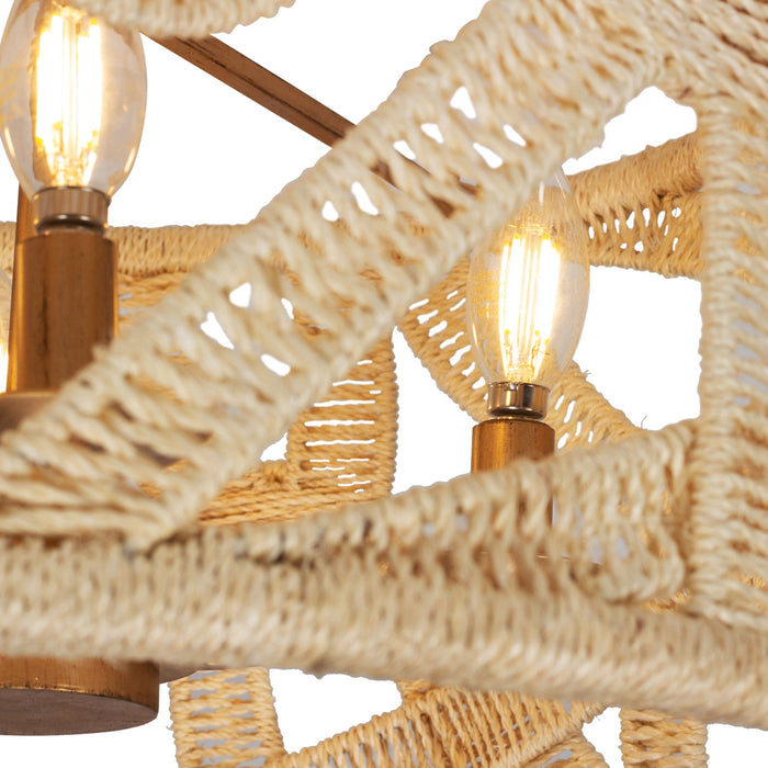Kalco 525745MGW Four Light Semi Flush Mount, Modern Gold And White