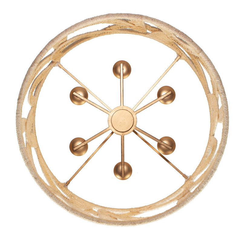 Kalco 525756MGW Six Light Pendant, Modern Gold And White