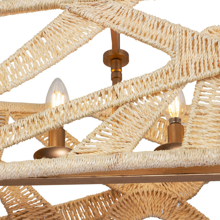 Kalco 525761MGW Six Light Island Pendant, Modern Gold And White