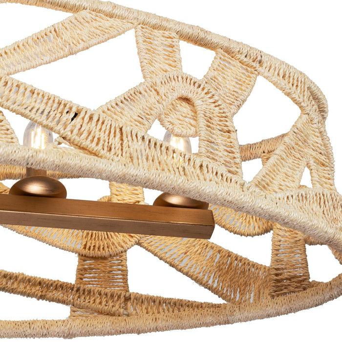 Kalco 525761MGW Six Light Island Pendant, Modern Gold And White