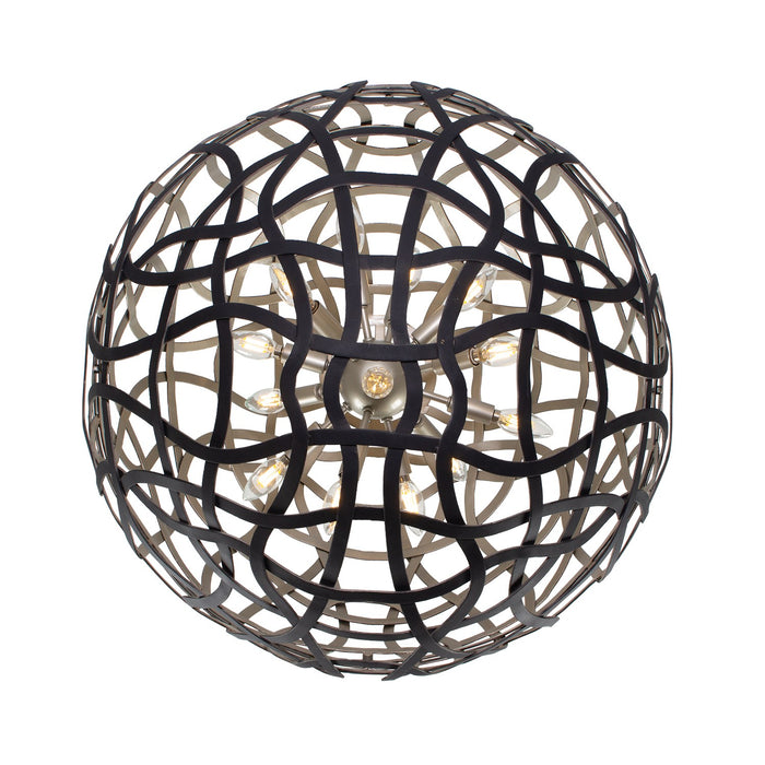 Kalco 525855BTS 13 Light Pendant, Matte Black / Tarnish Silver