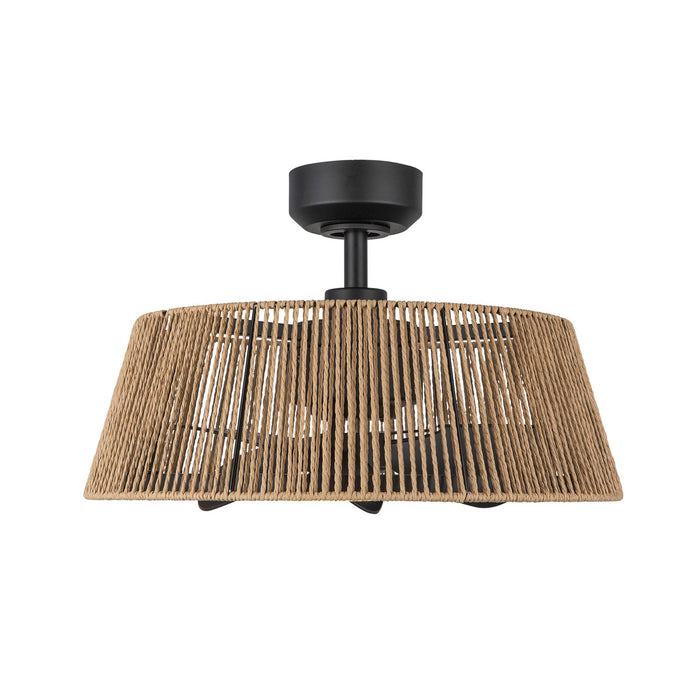 Kuzco Lighting CF41424-MB/BR-5CCT 24" Ceiling Fan, Matte Black/Braided Rope