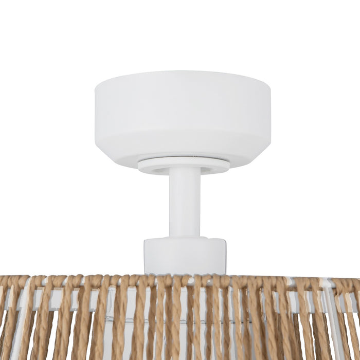 Kuzco Lighting CF41424-WH/BR-5CCT 24" Ceiling Fan, White/Braided Rope