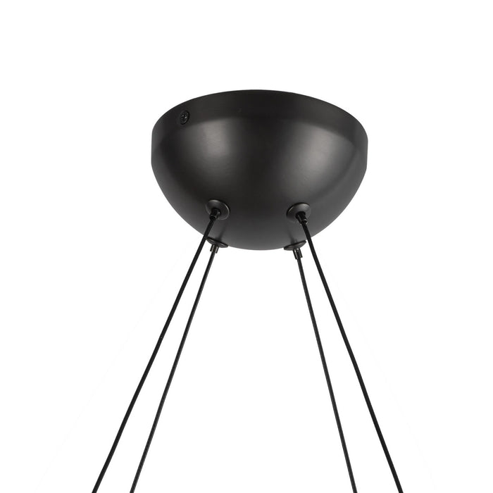 Kuzco Lighting CH13922-UBCR-UNV LED Chandelier, Urban Bronze/Clear Ribbed Glass