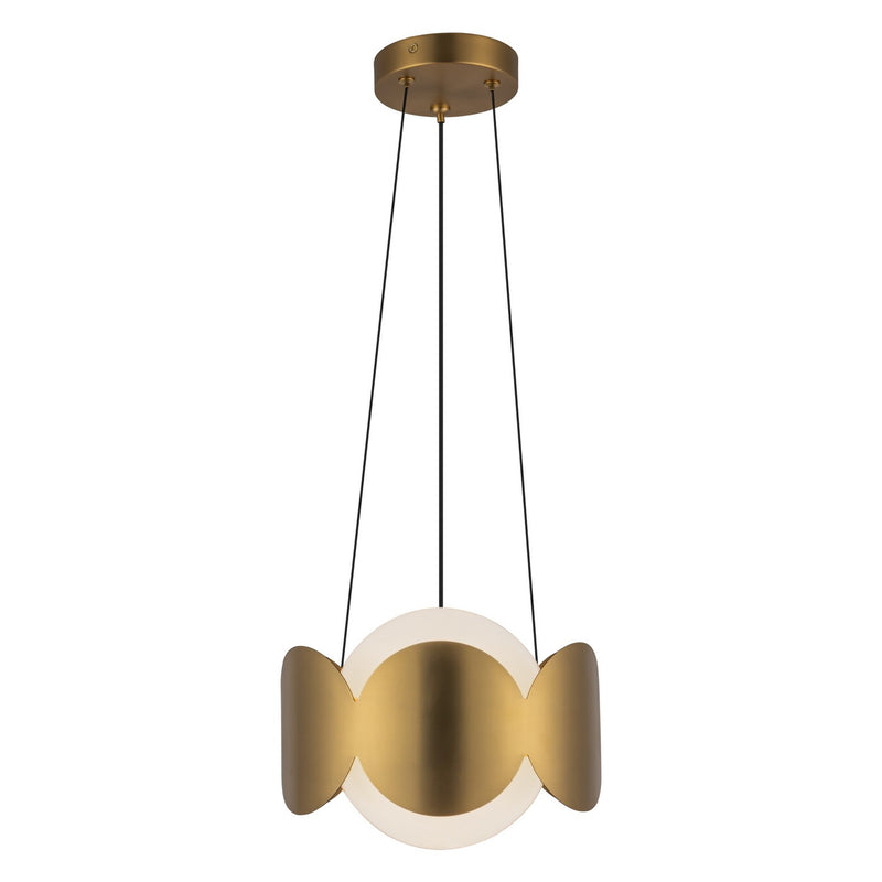 Kuzco Lighting CH59810-BG/OP One Light Chandelier, Brushed Gold/Opal Glass