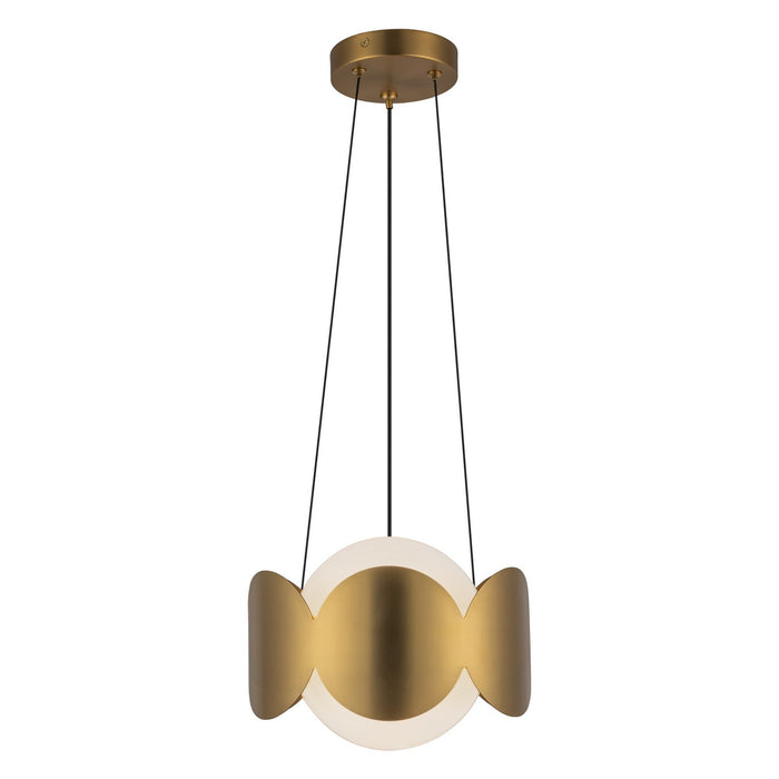 Kuzco Lighting CH59810-BG/OP One Light Chandelier, Brushed Gold/Opal Glass