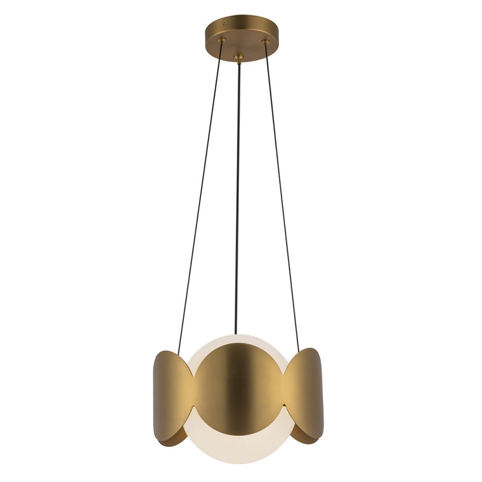Kuzco Lighting CH59810-BG/OP One Light Chandelier, Brushed Gold/Opal Glass