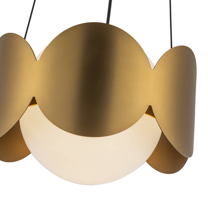 Kuzco Lighting CH59810-BG/OP One Light Chandelier, Brushed Gold/Opal Glass