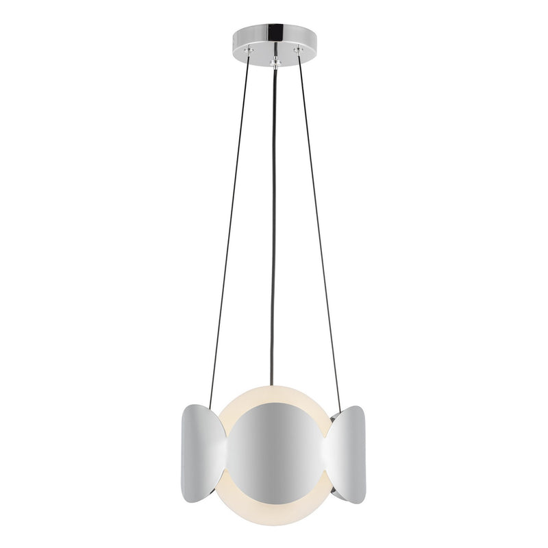 Kuzco Lighting CH59810-CH/OP One Light Chandelier, Chrome/Opal Glass
