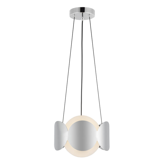 Kuzco Lighting CH59810-CH/OP One Light Chandelier, Chrome/Opal Glass