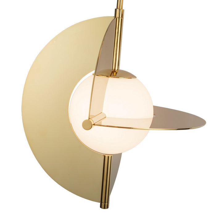 Kuzco Lighting CH65127-MRB/OP-UNV LED Chandelier, Metallic Brass/Opal Glass